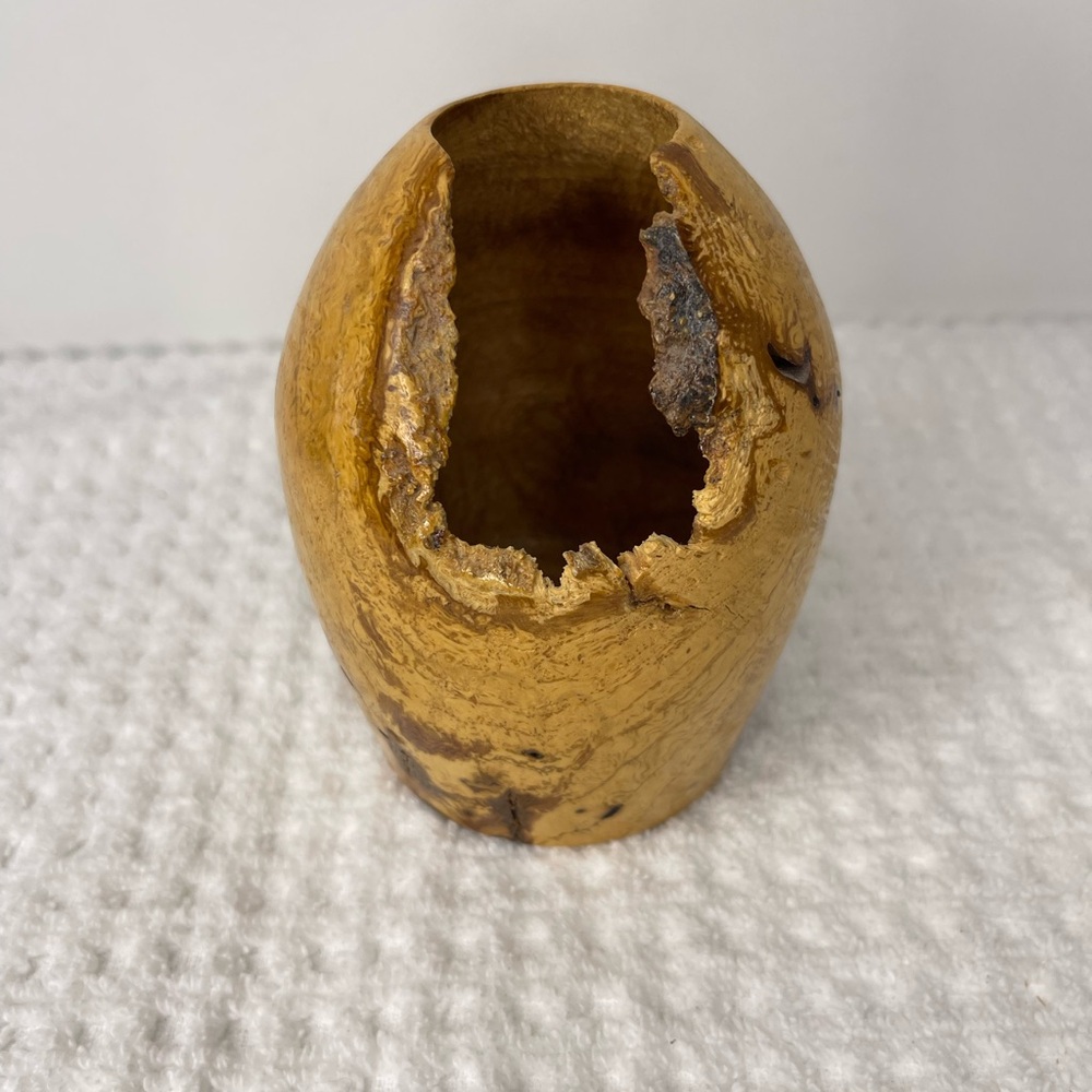 White Oak Burl wood Turned Vase